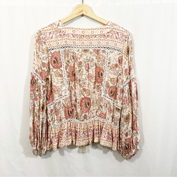 Spell & The Gypsy Zahara Long Sleeve Boho Blouse Top in Rosewater Pink - Picture 8 of 13